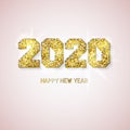 New Year 2020 Golden Glitter Shine Numbers