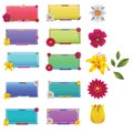 Set of flower labels Royalty Free Stock Photo