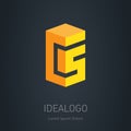 CS initial logo. C and 5 - Vector design element or 3d icon. C a