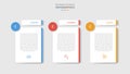 3cs model framework for infographic with drop shadow style with table separated header with circle badge with 3 point list Royalty Free Stock Photo