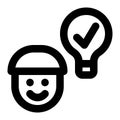 Customer Understanding, Problem Solving, Solved Outline Icon