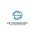 CS technology logo designs, initial name logo template Royalty Free Stock Photo