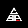 CSA triangle letter logo design with triangle shape. CSA triangle logo design monogram. CSA triangle vector logo template with red Royalty Free Stock Photo
