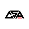 CSA triangle letter logo design with triangle shape. CSA triangle logo design monogram. CSA triangle vector logo template with red Royalty Free Stock Photo