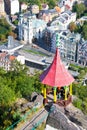 csar Peter the Great viewpoint - historic centre of spa town Karlovy Vary, Czech republic, Europe Royalty Free Stock Photo