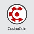 CSC - Casinocoin. The Logo of Coin or Market Emblem. Royalty Free Stock Photo