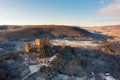 Aerial view of the Castle of Csesznek Royalty Free Stock Photo