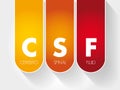 CSF - cerebrospinal fluid acronym Royalty Free Stock Photo