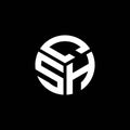 CSH letter logo design on black background. CSH creative initials letter logo concept. CSH letter design Royalty Free Stock Photo