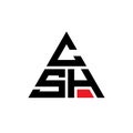 CSH triangle letter logo design with triangle shape. CSH triangle logo design monogram. CSH triangle vector logo template with red Royalty Free Stock Photo