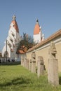 Centuries-old gravestones in Makovecz church garden Miercurea Ciuc Royalty Free Stock Photo