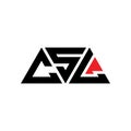 CSL triangle letter logo design with triangle shape. CSL triangle logo design monogram. CSL triangle vector logo template with red Royalty Free Stock Photo