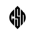 CSM circle letter logo design with circle and ellipse shape. CSM ellipse letters with typographic style. The three initials form a