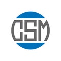 CSM letter logo design on white background. CSM creative initials circle logo concept.