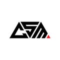 CSM triangle letter logo design with triangle shape. CSM triangle logo design monogram. CSM triangle vector logo template with red Royalty Free Stock Photo