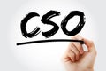 CSO - Chief Strategy Officer acronym with marker, business concept background