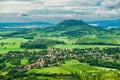 Csobanc peak and Castle ruins in Balaton Highlands, Hungary Royalty Free Stock Photo