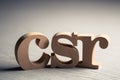 CSR Abbreviation Wood Letters Royalty Free Stock Photo