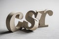 CSR Abbreviation Wood Letters Royalty Free Stock Photo