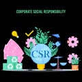 CSR - Corporate Social Responsibility concept illustration