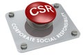 CSR for corporate social responsibility red button Royalty Free Stock Photo