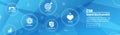 CSR - Corporate social responsibility web banner w Icon Set - Ho