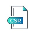 CSR File Format Icon. CSR extension gradiant icon