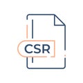 CSR File Format Icon. CSR extension line icon