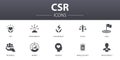 CSR simple concept icons set. Contains