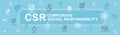 CSR-Social Responsibility Web Banner Icon Set and Web Header Ban Royalty Free Stock Photo