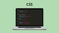 Css cascading style sheet programming with laptop and script code