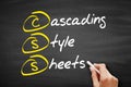 CSS - Cascading Style Sheets, acronym concept on blackboard Royalty Free Stock Photo