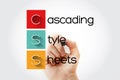 CSS - Cascading Style Sheets acronym with marker, technology concept background Royalty Free Stock Photo