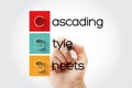 CSS - Cascading Style Sheets acronym with marker, technology concept background