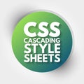 CSS - Cascading Style Sheets acronym, technology concept background Royalty Free Stock Photo