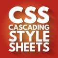 CSS - Cascading Style Sheets acronym, technology concept background Royalty Free Stock Photo