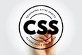 CSS Cascading Style Sheets - language used for describing the presentation of a document written in a markup language, acronym Royalty Free Stock Photo