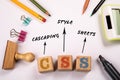 CSS - Cascading Style Sheets. Text on a white office table Royalty Free Stock Photo