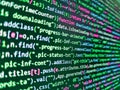 Css3 code on a colorful background. Software developer programming code on computer monitor. Flat design, web development. Royalty Free Stock Photo