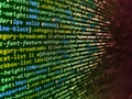 Css3 code on a colorful background. Writing programming functions on laptop. Computer program preview. Blurred screen with Royalty Free Stock Photo
