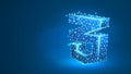 CSS coding language sign. Device, programming, developing concept. Abstract, digital, wireframe, low poly mesh, vector Royalty Free Stock Photo