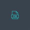 CSS concept blue line icon. Simple Royalty Free Stock Photo