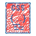 css file format document icon doodle illustration Royalty Free Stock Photo