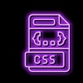 css file format document neon glow icon illustration Royalty Free Stock Photo