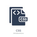 Css icon. Trendy flat vector Css icon on white background from P