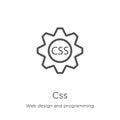 css icon vector from web design and programming collection. Thin line css outline icon vector illustration. Outline, thin line css Royalty Free Stock Photo