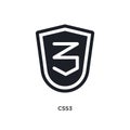 css3 isolated icon. simple element illustration from technology concept icons. css3 editable logo sign symbol design on white