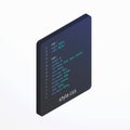 CSS - isometric vector icon. Cascading Style Sheets file document concept