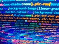 CSS, JavaScript and H. Displaying program code on computer Royalty Free Stock Photo