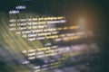 CSS, JavaScript and HTML usage. Monitor closeup of function source code. Abstract IT technology background. Software source code Royalty Free Stock Photo